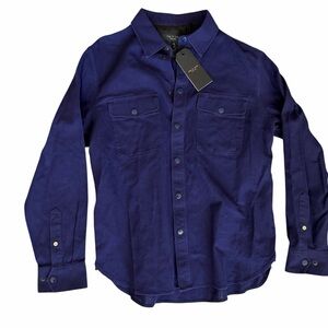 Rag & Bone Navy Snap Button Work Shirt